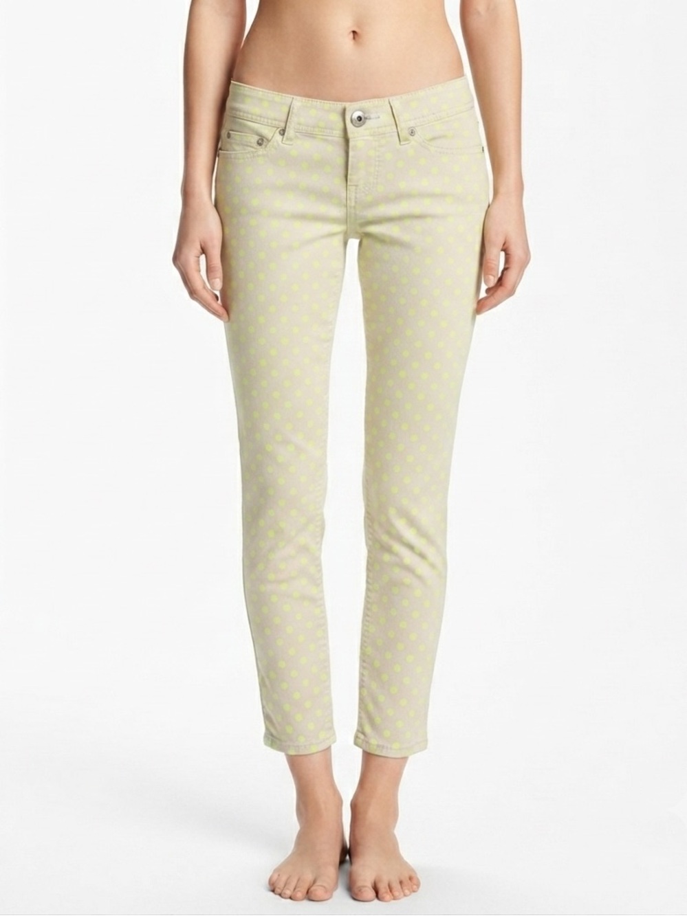 SO Tan and Neon Polka Dot Skinny Jeans Size 0 - Picture 1 of 9